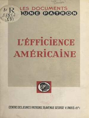 cover image of L'efficience américaine à la portée des industriels français